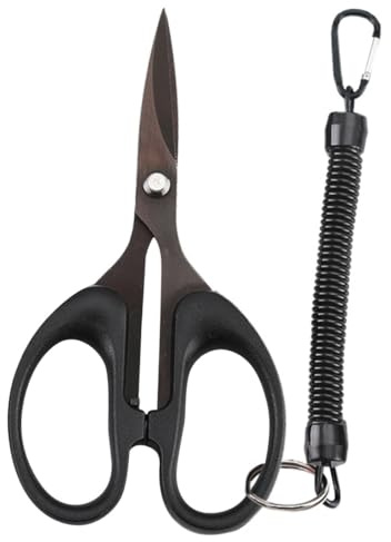 BUGUUYO Tijeras de Pesca Compactas de Inoxidable con Recubrimiento de Titanio Cortador Profesional para Líneas Trenzadas y Sedal Herramienta Resistente y Portátil para Artículos de Pesca
