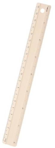 VILLCASE Regla Recta de Aleación de Aluminio 20 Cm, Regla Precisa Milimetrada para Dibujo Técnico y Oficina, Color Beige, Herramienta Multiusos Resistente y Portátil