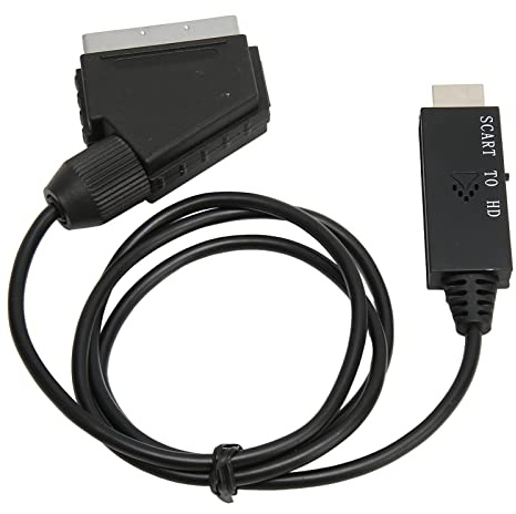 ciciglow SCART Till HD Multimedia Interface Converter, 1080p 60Hz Adapter Kabel med Micro USB Power, Plug and Play Converter för TV VCR DVD Recorder