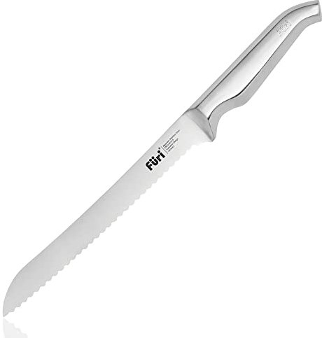 Furi Pro Bread Knife 20cm, 7 7/8 Ultra-Sharp Knife,Superior Cutting,Rounded serrations for Effortless Slicing Without Tearing,Stainless Steel Blade