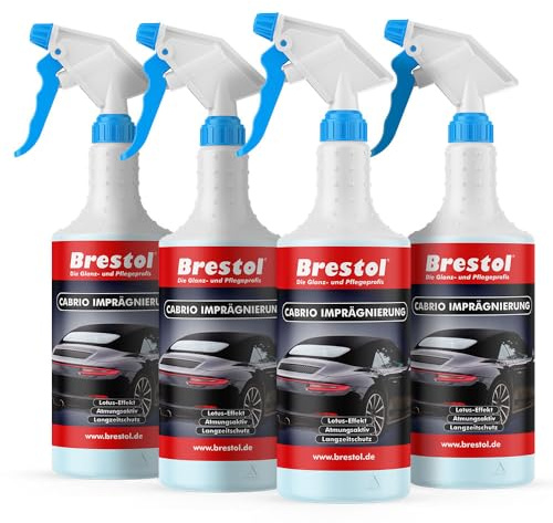 Brestol Imperméabilisant universel pour capote de cabriolet et textiles - 4 x 750 ml - Imprégnation universelle pour tissus