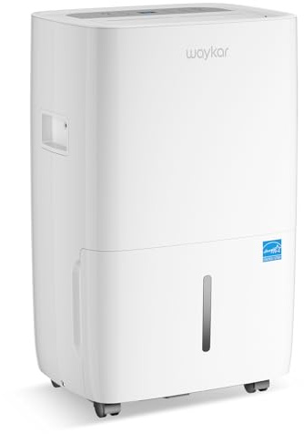 Waykar 120 Pints Energy Star Dehumidifier for Spaces up to 6,000 Sq. Ft at Home, in Basements and Large Rooms with Drain Hose and 1.14 Gallons Water Tank