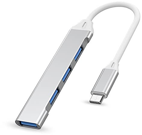 IZyufan Hub USB C,4 in 1 Adattatore USB C con 1 USB 3.0 & 3 USB 2.0 Ultra Sottile Tipo C Hub per PC, Laptop, MacBook, Chiavetta USB, Altro Dispositivo Type C