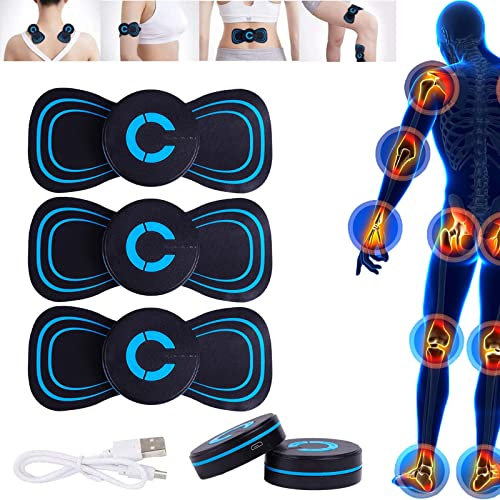 Ganzkörpermassagegerät, 5-in-1 EMS Trainingsgerät, 6 Modi Kabelloses Elektrisches Massagegerät, Linderung von Muskelschmerzenfür Brust Nacken Schulter Knie Bein-3 Pcs