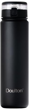 Doulton Taste2 Edelstahl-Wasserflasche mit Filter, schwarz | doppelwandig, isoliert | Metall-Trinkflasche für Kinder & Erwachsene | reduziert Verunreinigungen | 650 ml