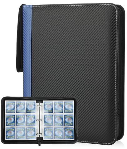Deoyibu Album de Cartes à Collectionner 900 Pièces, 9 Compartiments et 50 Pages, Reliure en Polyuréthane pour Sport, MTG et TCG