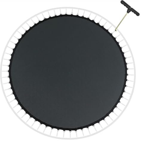 FSDIYU Tappeto Elastico Telo Ricambio Trampolino, Tappetino da Salto a Molla di Sicurezza Resistente ai Raggi UV Altamente Elastico Resistente all'Acqua da 8 Piedi,8FT(42 Buckle),Black