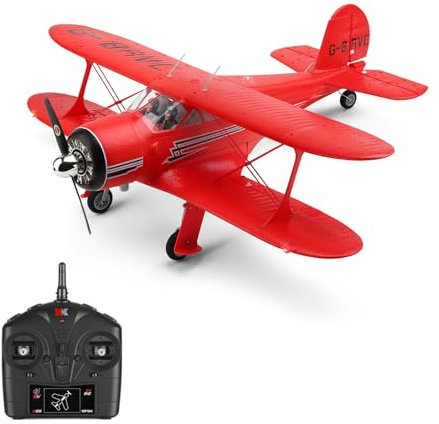 Dodoore RC Flugzeug Wltoys A300 Ferngesteuertes Flugzeug 2,4 GHz Bürstenloses 6-Achsen-Gyroskop 6G Horizontalflug 3D-Stunt LED-Leuchten Alarm Bei Schwacher Batterie Geschenk Für Kinder Erwachsene Rot