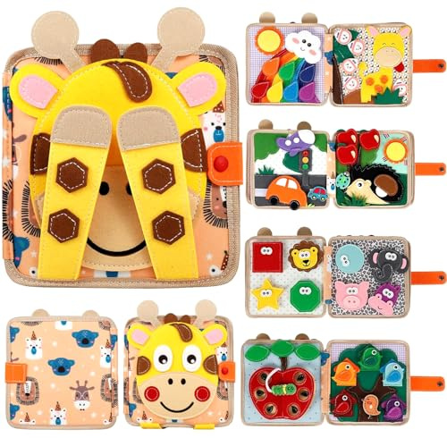 Gatphy Felt Quiet Book Montessori Sensory Toys for 1 2 3 Year Old Kids Busy Board for Toddlers Montessori Preschool Busy Board Toy Preschool Learning Activities Educational Sensory Toy