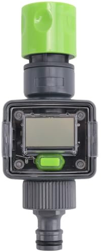 GREOHNMPAW Digital Water Flow Meter IPX6 Outdoor Garden Hose Water Calculate Consumption Water Flow Rate 3/4inch Thread Connectors