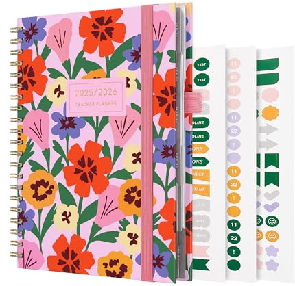 And Per Se Teacher Planner 2025-2026 Academic Year -Teacher Lesson Planner from July 2025 to June 2026, 8.5 x 11, Weekly & Monthly Planning for Teachers with Monthly Tabs, Stickers (Elegant Florals)