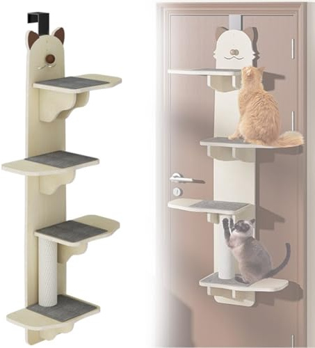 Multi Level Dörrhängande katt, Dörrhängande katthylla, Över dörren Kattabborre & klättrare, Flernivåer över dörrkattklättrare for innekatter(Cat type)