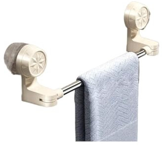 Porte Serviette Salle de Bain Porte-serviettes extensible pour salle de bain, porte-papier toilette à ventouse, étagère de rangement en acier inoxydable pour salle de bain et cuisine(Cream White- [ret