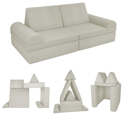 POKAR Sofá Modular para Niños | Set de 6 Piezas | Certificado Öko-Tex | Atardecer Arenoso
