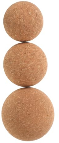 VALICLUD Lot de 3 set de Balles de Massage en Liège Solides 5/6/7 CM – Boules Souples pour Relâchement Équipement de Yoga et Physiothérapie Massage Profond pour Muscles Pieds et Dos