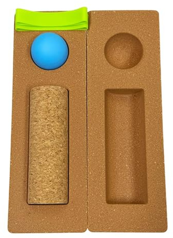 Ronyme Cork Balance Board Foot Strengthener, 4-in-1 Set with Balance Blocks, Roller, Massage Ball & Toe Bands, Resistance Bands Balance Control Cork Ankle Trainer for Adults Kids Dance Exercise