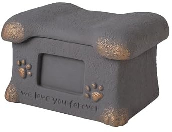 FytStycale Urne de Crémation pour Animaux Boîte à Cendres Coffret Souvenir Organisateur en Ciment Mémoire Animale Conservation Adaptée pour Propriétaires, Gris