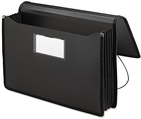 Smead Poly Wallet, Accordion File Organizer for File Folders, Legal Size, Black, 5-1/4 inch Expansion, Office Supplies, Document Organizer (71510)