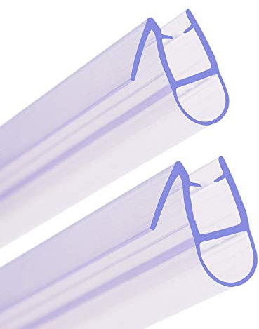 HNNHOME Pair of 2 Bath Shower Screen Door Seal Strip for 6-8mm Glass Up to 8mm Gap