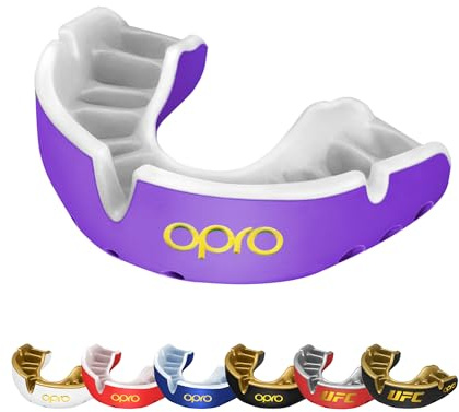 OPRO Gold Level Sports Mouthguard, Premium Fit Adult & Kids | Easy Self-Fit Gum Shield for Rugby, Hockey or Boxing - Premium Protection MMA Mouth Guard with Dental Warranty