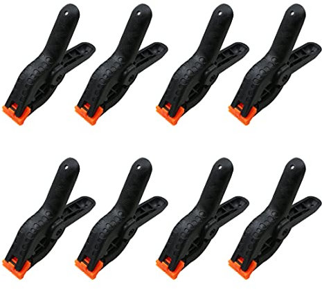 8 Piezas 2 pulgadas Abrazaderas de Resorte Plastico, Abrazaderas de Sujeción para Fondo, Nylon Abrazaderas, Sargentos para Madera, Pinzas Sujecion para Foto, Para Carpintero, Estudio, Fotografía
