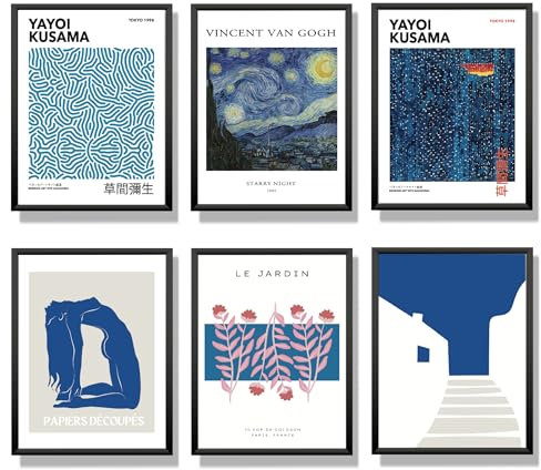 Winund set di 6 stampe da parete 30x40 cm, SENZA CORNIZE, decorazioni da parete per camera da letto, stampe da parete, poster decorativi da parete, quadri camera da letto, stampa foto, quadri moderno