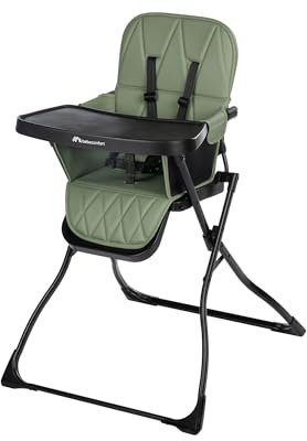 Bebeconfort Lily, Babyhochstuhl, 6 Monate–3 Jahre, 9–15 kg, ultrakompakt faltbar, leichter Hochstuhl (4 kg), leicht zu reinigen, weich gepolstert, einfach mit einer Hand faltbar, Mineral Green
