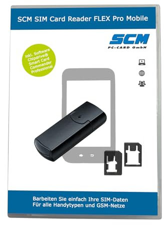 SIM Card Reader FLEX - SIM Kartenleser schwarz - uTrust Token Flex plus Software um Daten auf der GSM SIM Karte am PC zu bearbeiten