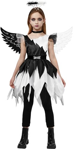 Spooktacular Creations Costume per bambini Angelo contorto, vestito da ragazza, semi-diavolo, set per feste di Halloween