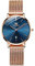 OLEVS Damen Uhren Blau Großes Gesicht Minimalismus Ultra Thin Damenuhr Eleganz Roségold Edelstahl Mesh Armband Runden Uhr Damen Wasserdicht Datumsanzeige Analoger Quarz Watches for Women