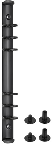 PATIKIL A5 6-Hole Ring Binder Mechanisms, 1 Set Binder Spines Replacement for Binder Planners, Black