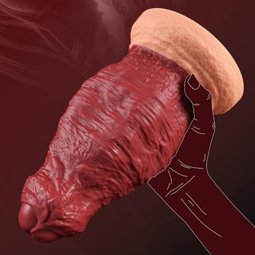 25 cm XXL Ungeschnitten Dildo mit Geriffelter Textur, 11 cm Extra Dicker Silikon Analdildo mit Starkem Saugnapf, Groß Monster Penis Erwachsene Sexspielzeug für Schwule Männer