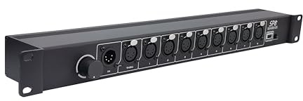 DMXNET 8-port Opto-Isolated DMX Splitter/Amplifier/Isolator, LED Indicator, USB Adjustable Work Light, DMX VIEW Function, Bulit-in Termination, XLR-5PIN,19 Inch Rack Mountable(RDM not Supported)SP8-5P