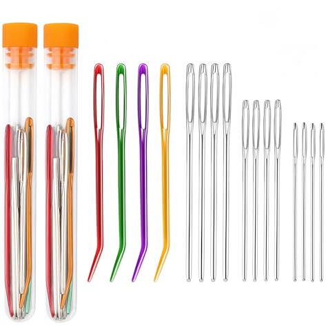 32 Pcs Large Eye Blunt Needles, Crochet Needles, Darning Needles for Wool, Yarn Needle Tapestry Needle, Wool Needles for Sewing Up Knitting for Crochet Projects Beading Sewing DIY Crafts