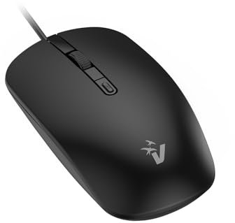 VulTech MOU-10 Maus mit USB-Kabel, leise, DPI Switch einstellbar 1000-2000, 4 Tasten + Scrollrad, ergonomisch, Ultraleicht, Plug and Play für Windows, Mac OS X und Linux