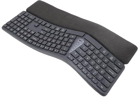 SENECESLI Delad Ergonomisk Tangentbord med Dämpad Handled, Trådlöst Bekvämt Datortangentbord med Dubbla Justerbara Fötter för Skrivbordsbärbar Dator