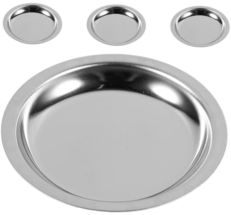 MOLUCKFU 4 pezzi Piatti Portabustine Tè in Acciaio Inossidabile Sottobicchieri Antigoccia per Bustine Tè Piattini Eleganti per Casa e Ufficio Resistenti e Facili da Pulire
