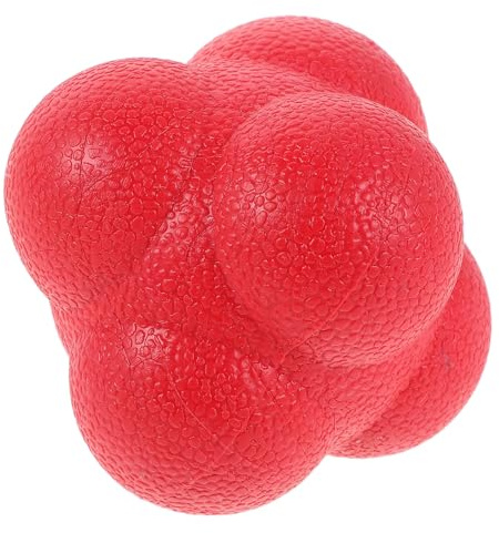 ifundom Pelota Hexagonal de Reacción para Entrenamiento de Agilidad 7.6 Cm Roja, Equipo de Práctica para Coordinación Mano-Ojo, Balón Durable y Portátil para Béisbol, Tenis y Fútbol