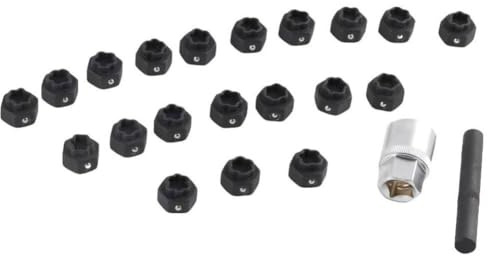 Juego de llaves de tuercas de bloqueo de rueda antirrobo de 22 piezas, Compatible con juego de llaves y llaves de tuercas de perno adaptador