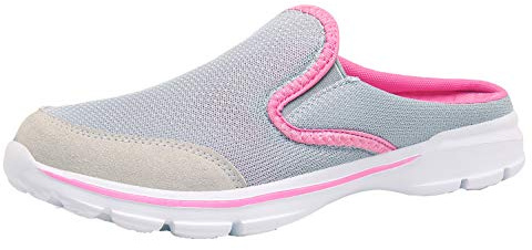 ChayChax Zapatillas de Estar por Casa para Mujer Hombre Zuecos Cómodos Suave Pantuflas de Interior Exterior Antideslizante Ligero Planos Zapatos de Casa, Gris, 38 EU