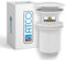 ATCO® Ablaufventil Waschbecken Design Pop-Up Ventil Ablauf Ablaufgarnitur Excenter Exzenter Abfluss Waschtisch Siphon PU29 mit Überlauf weiss