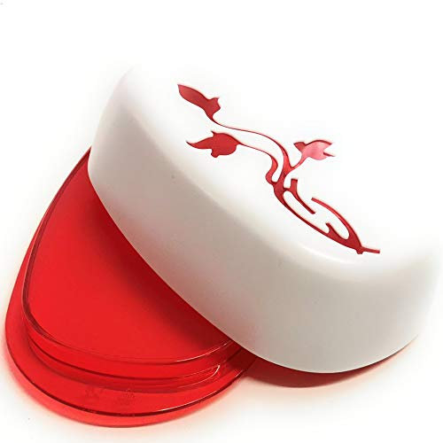Berossi Butterdose Kunstoff rot Butter Dose mit Deckel Blumenmotiv BPA free Aufbewahrung im Kühlschrank Kunststoff Butter Box red leuchtrot Butterdose Plastik drehbare Servierplatte Dose Flower Style