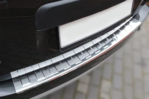 Recambo Protection de seuil de Chargement en Acier Inoxydable chromé Compatible avec Dacia Duster I | 2010-2017 | avec Rebord | Qualité supérieure