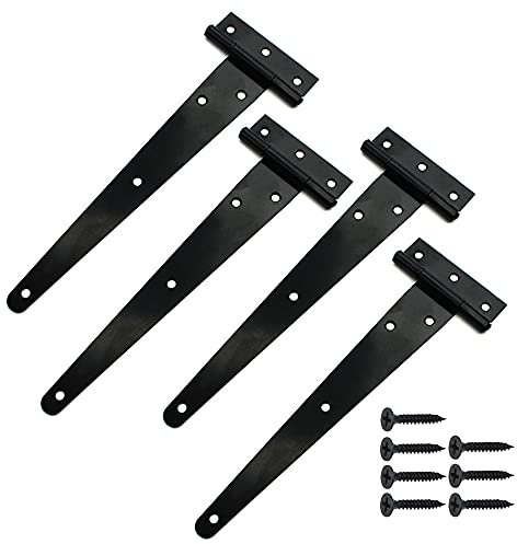 Dtoterul Charniere Noire 4 Pièces Charnières de Portes Charnière Porte Charnières Noir en T Charnière Triangulaire Charnière Métallique Charnières pour Portails Extérieurs et les Portes de Grange
