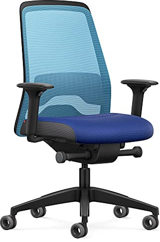 Interstuhl Bürostuhl Every Active Edition – ergonomischer Schreibtisch- und Gaming-Stuhl – Lordosenstütze für gesünderes Sitzen – vereint gesundes und aktives Sitzen (Hellblau | Blau)