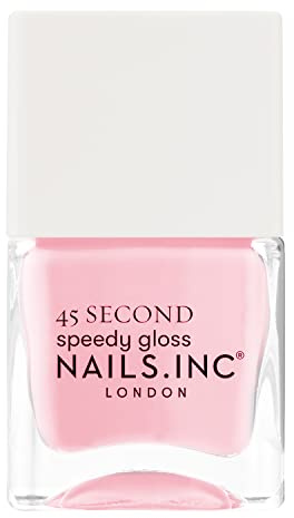 Nails Inc 45 Second Speedy Gloss, Ladbroke Grove Grooving, Pink, No Chip, Long Lasting, Quick Dry, Air Dry, Professional Manicures & Pedicures, Fingernails & Toenails, Vegan Nail Polish, 14 ML