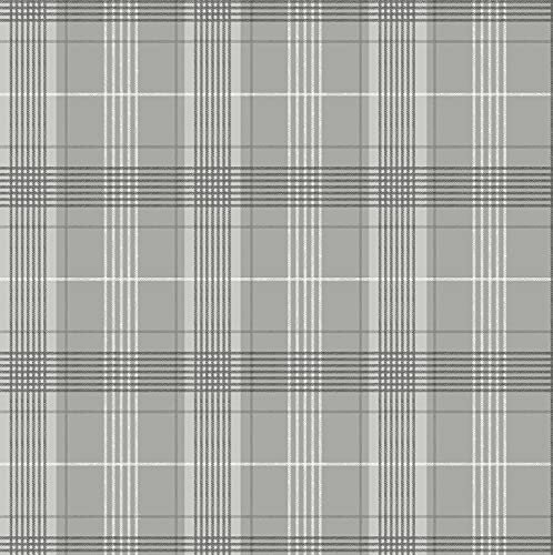 Exclusive Country Kelso Check Tartan Plaid Grey Mustard Yellow Fabric Effect Wallpaper (AL1020 Grey)
