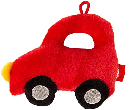 Sigikid Greifling Auto, RedStars Babyspielzeug mit Rassel: greifen, entdecken, spielen, für Babys ab Geburt, Art.-Nr. 42874, rot, 13x10x4 cm