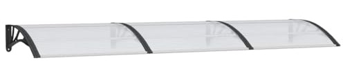 vidaXL Marquesina Puerta policarbonato Negro y Transparente 300x75 cm
