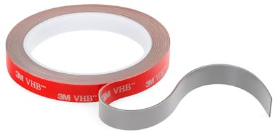 Dpm Tapes VHB Universell dubbelhäftande tejp extra stark akrylskumtejp som tål vatten och hög temperatur, utomhus/inomhus, dekoration, LED-remsor, bil, hem och kontor (12 mm x 3 m)